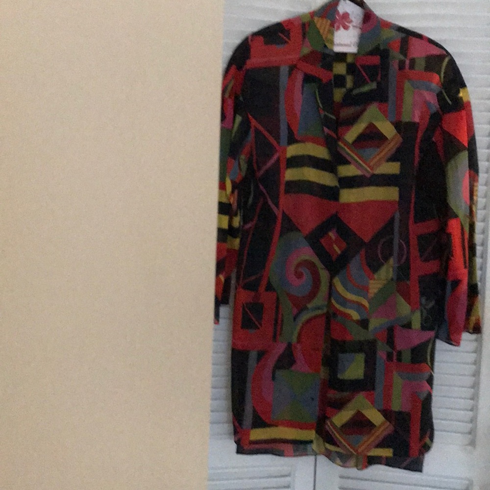 Designer Multi color sheer cotton long top